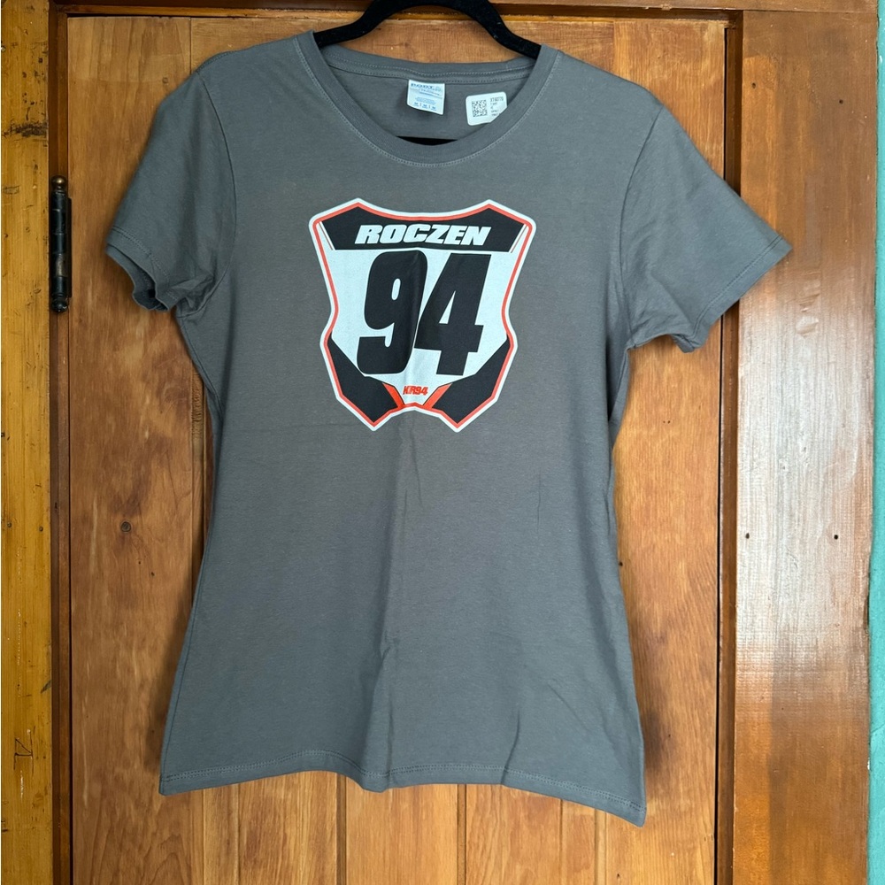 Port and Company Gray Short Sleeve Tee with Black and White Graphic